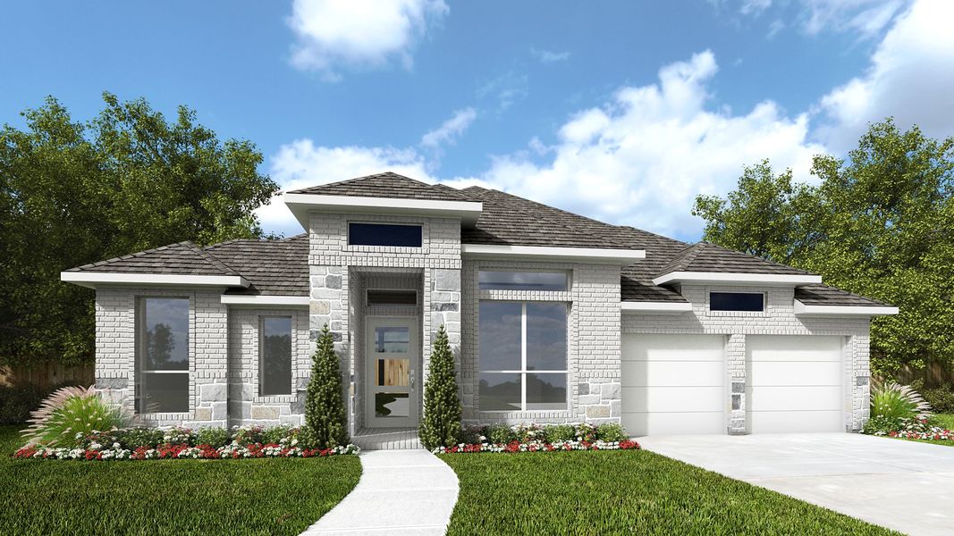 Representative exterior photo of a completed home built from the 2944W by Perry Homes in Briarley, Montgomery, TX (Image 18). Representative exterior photo of a completed home built from the 2944W by Perry Homes in Briarley, Montgomery, TX (Image 18).