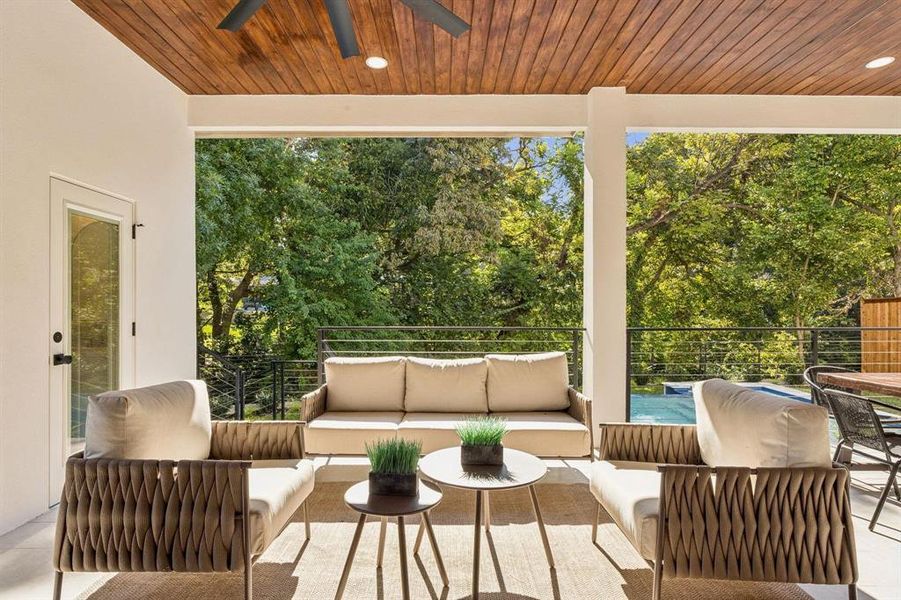 Exterior details and patio area of a home in , Dallas (Image 23).