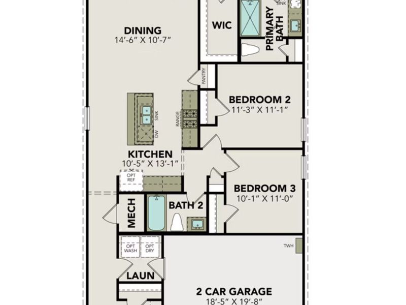 2D floor plan layout of this home in Agave, San Antonio, TX (Image 2).