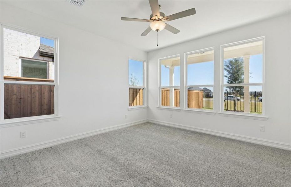 Spacious owner's suite with large windows Spacious owner's suite with large windows