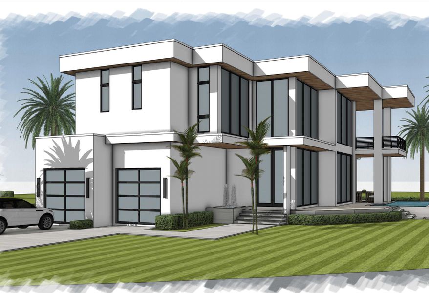Exterior rendering of this home design in , Lantana, FL (Image 11).