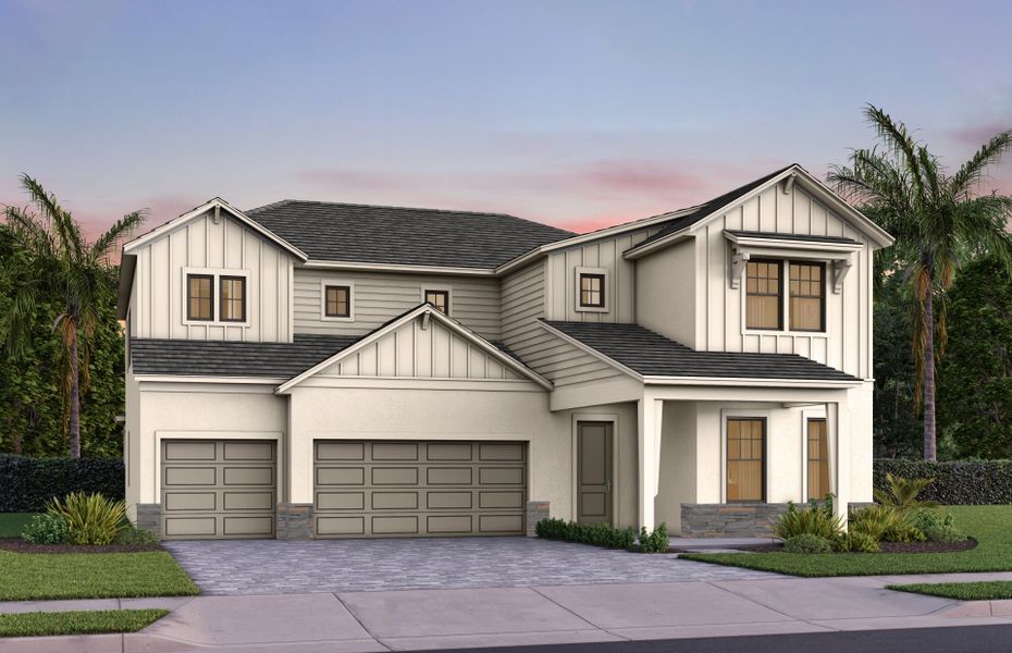 Representative exterior photo of a completed home built from the Roseland by DiVosta in Amara, Lake Worth, FL (Image 18).