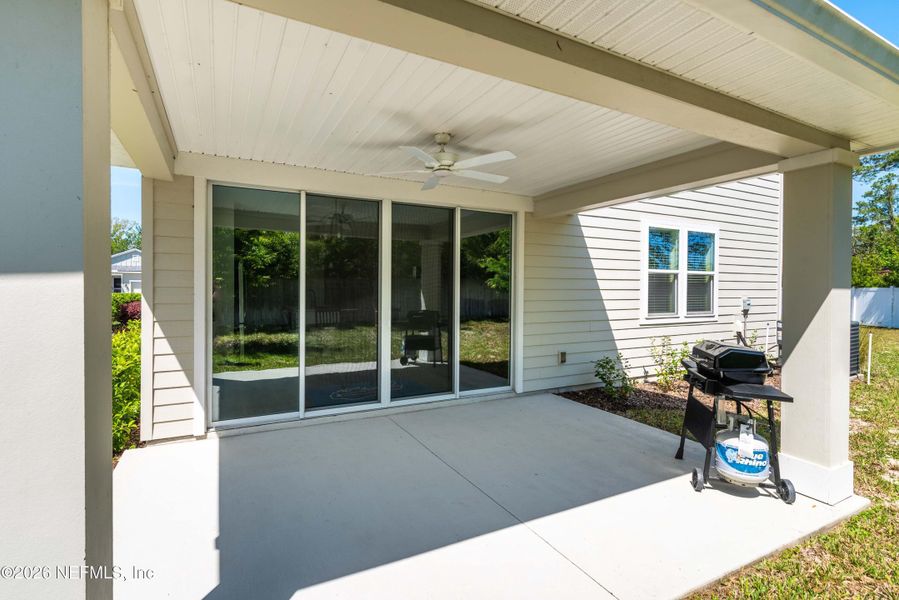 Exterior details and patio area of a home in Woodbridge, Fernandina Beach (Image 32).