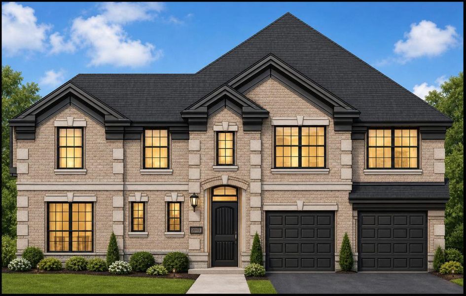 Representative exterior photo of a completed home built from the Hartford II by Grand Homes in Dominion of Pleasant Valley, Wylie, TX (Image 21).