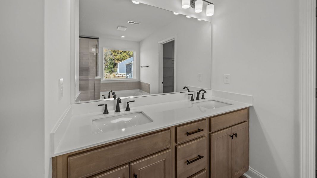 The Drayton Plan by DRB Homes in Farms at Bellingham, Mooresville NC - Primary Bathroom