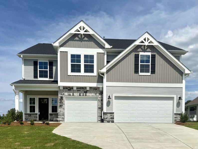 Front exterior of a new home in Fieldstone, Lexington, NC, highlighting curb appeal (Image 1). Front exterior of a new home in Fieldstone, Lexington, NC, highlighting curb appeal (Image 1).
