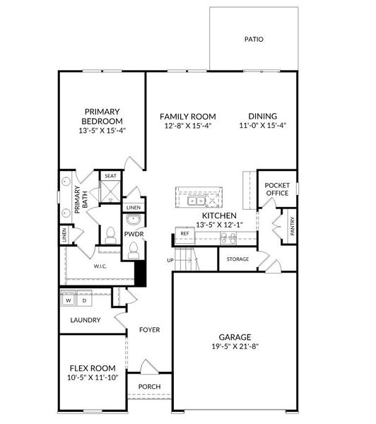 2D floor plan layout of this home in Trestle Ridge at Brunswick Forest, Leland, NC (Image 3). 2D floor plan layout of this home in Trestle Ridge at Brunswick Forest, Leland, NC (Image 3).