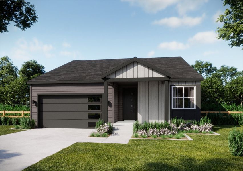 Representative exterior photo of a completed home built from the 1 by Trumark Homes in Independence, Elizabeth, CO (Image 10).