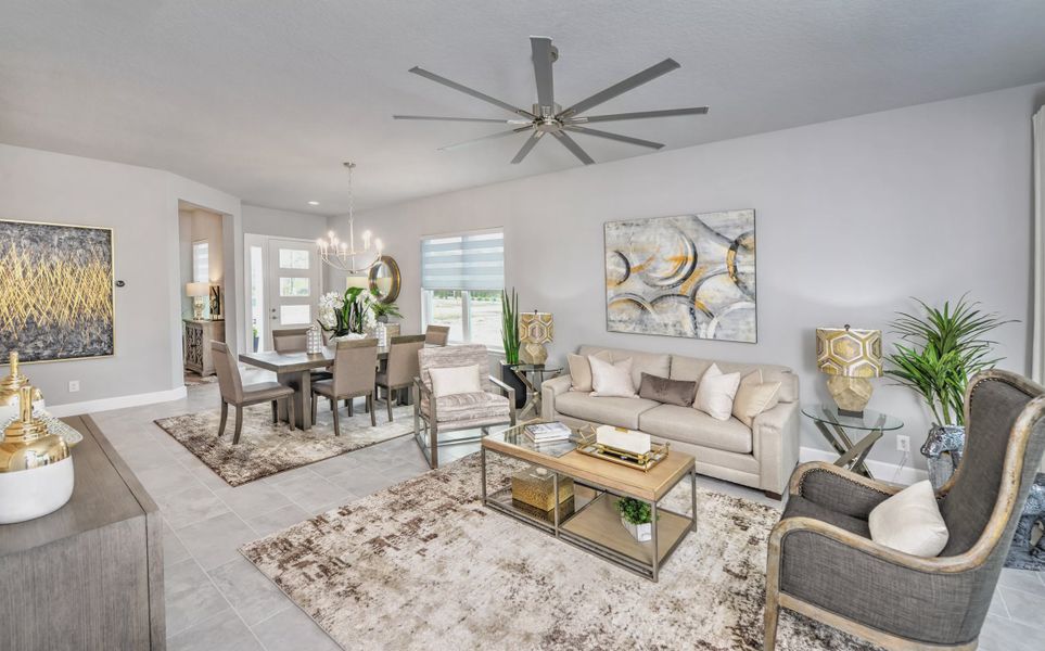 Furnished interior view inside a new home in Woodhaven, Port Orange (Image 14). Furnished interior view inside a new home in Woodhaven, Port Orange (Image 14).
