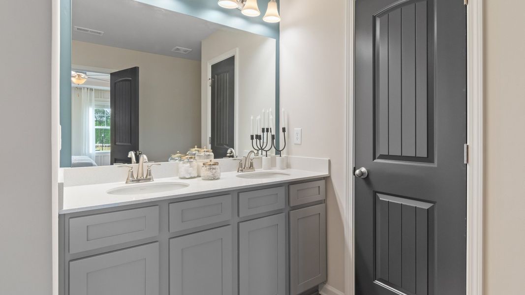 Bathroom with dual vanity