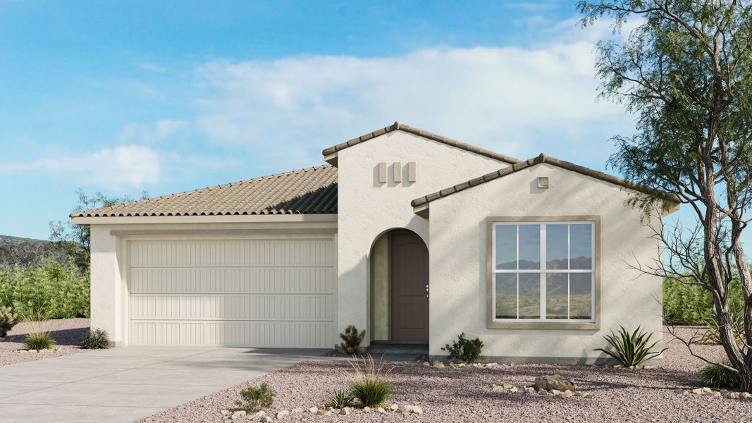 Representative exterior photo of a completed home built from the Caliber by Taylor Morrison in Saddleback, Peoria, AZ (Image 1). Representative exterior photo of a completed home built from the Caliber by Taylor Morrison in Saddleback, Peoria, AZ (Image 1).