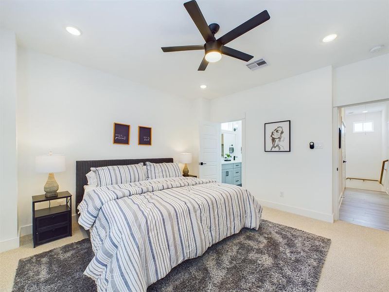 Spacious primary bedroom! CEILING FANS NOT INCLUDED