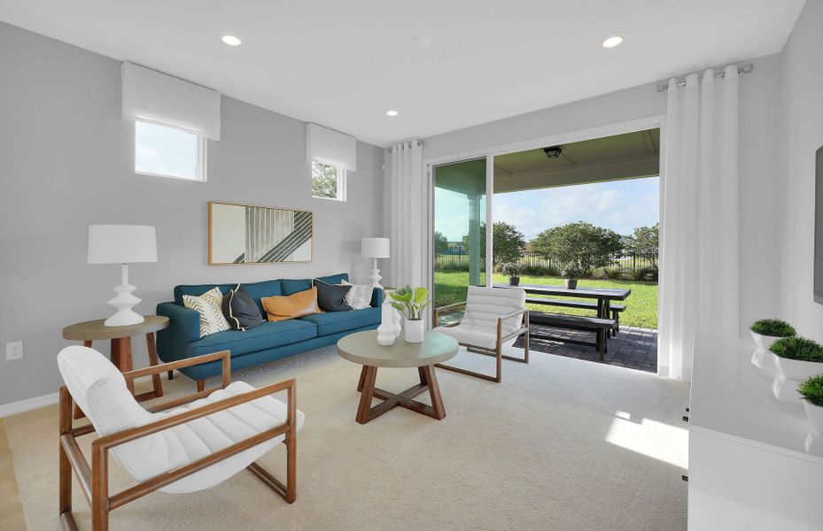 Furnished interior view inside a new home in Del Webb Wildlight, Yulee (Image 10).