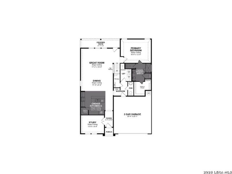 2D floor plan layout of this home in Morgan Meadows, San Antonio, TX (Image 2).