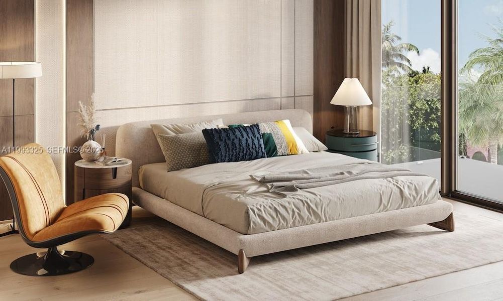 Furnished interior view inside a new home in , Miami Beach (Image 9). Furnished interior view inside a new home in , Miami Beach (Image 9).