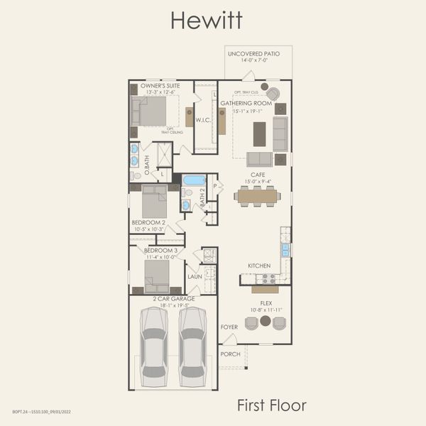 2D floor plan layout for the Hewitt by Pulte Homes in La Cima, San Marcos, TX (Image 3). 2D floor plan layout for the Hewitt by Pulte Homes in La Cima, San Marcos, TX (Image 3).