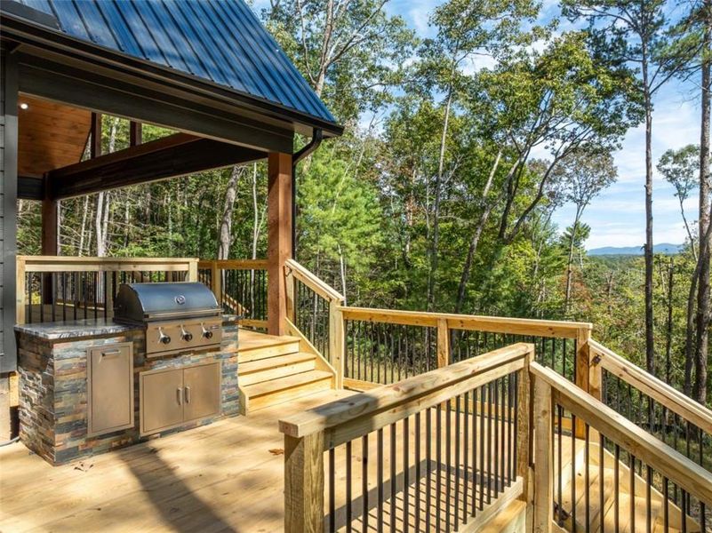 Exterior details and patio area of a home in , Ellijay (Image 36).