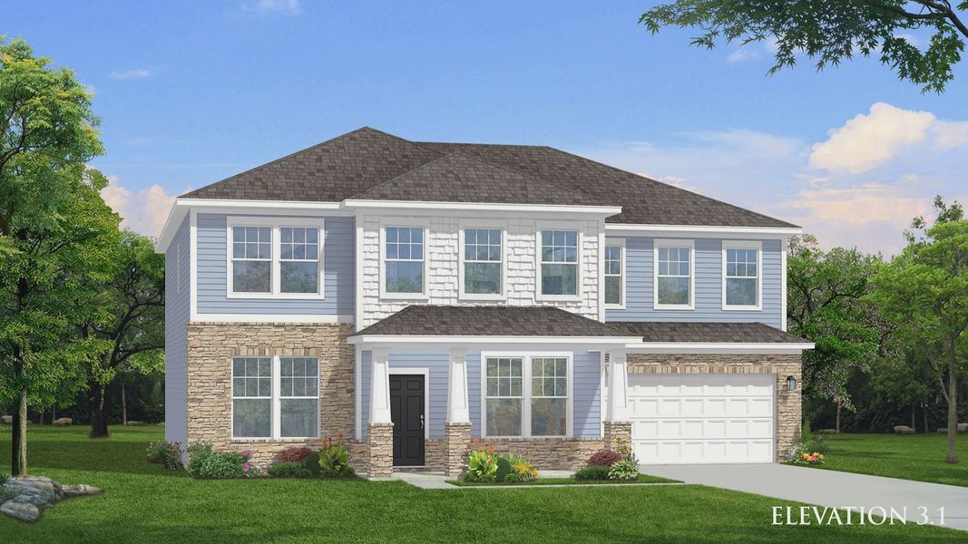 Elevation 3.1 rendering of the Townsend home plan by DRB Homes