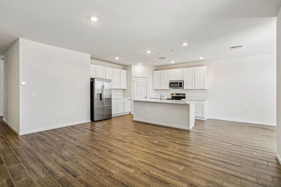 Great room and kitchen