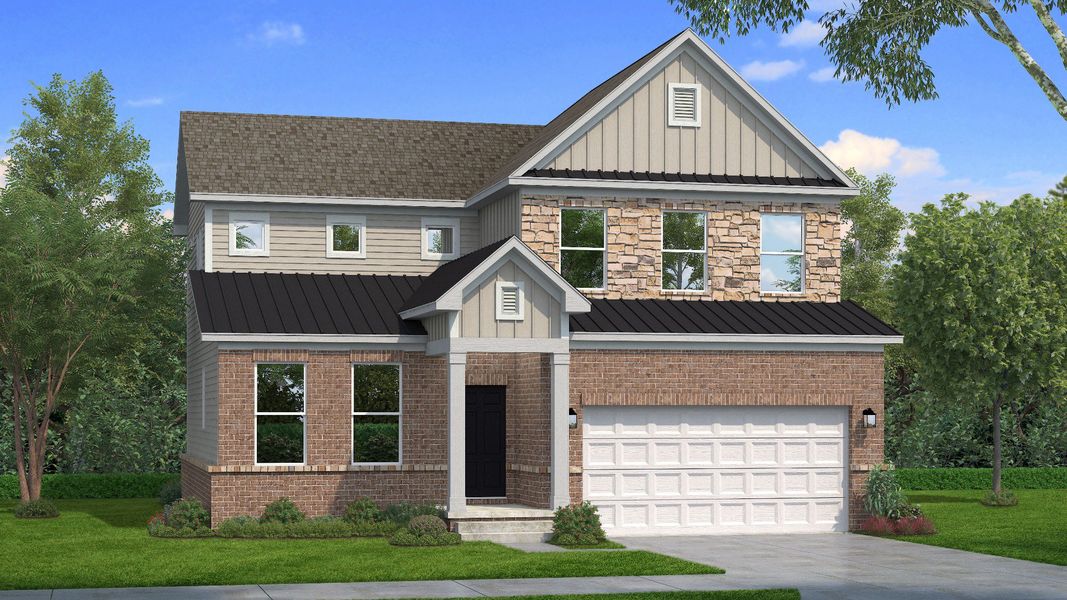Representative exterior photo of a completed home built from the Bedford by DRB Homes in Ridgewood, Shelbyville, TN (Image 21).