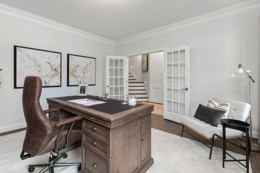 Representative furnished interior of a home built from the Hanover Lux by Keystone Homes NC in Weybridge, Burlington (Image 31).