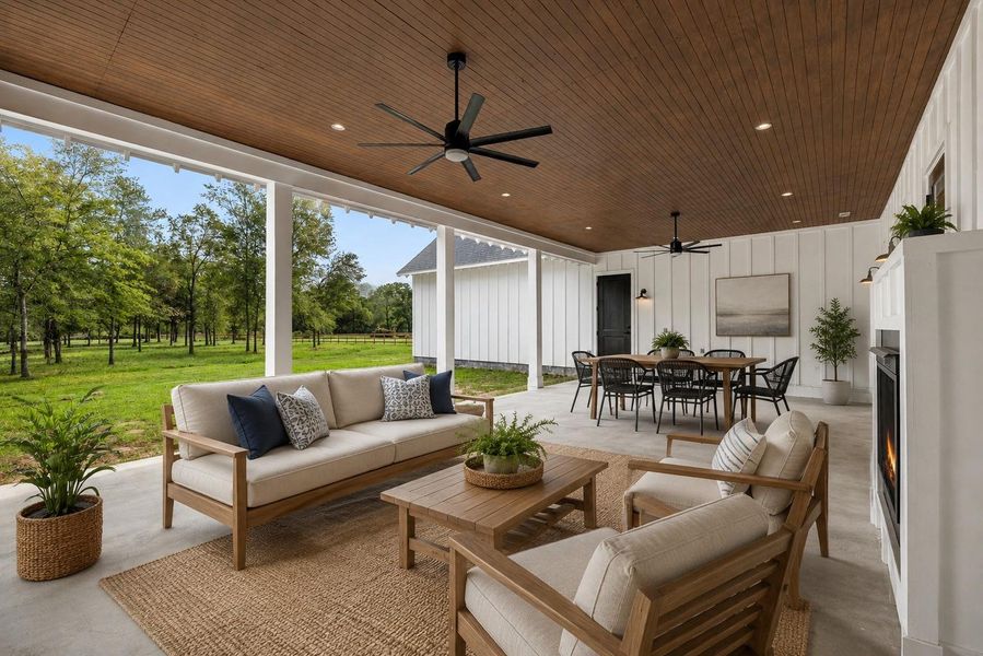 Exterior details and patio area of a home in , Magnolia (Image 30). Exterior details and patio area of a home in , Magnolia (Image 30).