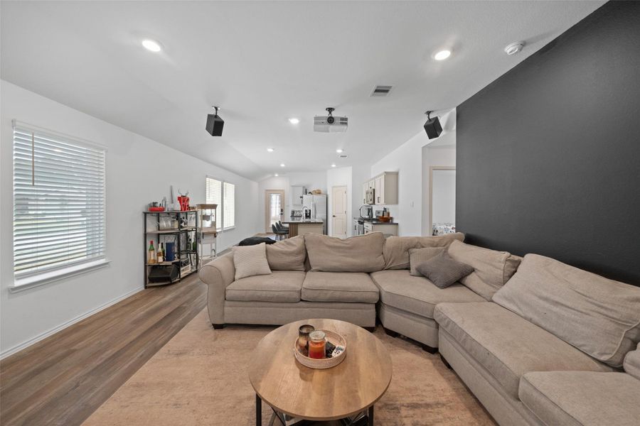 Which opens seamlessly into the kitchen area. Which opens seamlessly into the kitchen area.