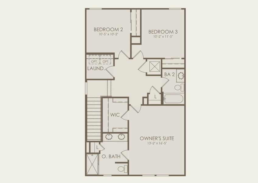 2D floor plan layout of this home in Hawthorn Park at Wildlight, Yulee, FL (Image 3).