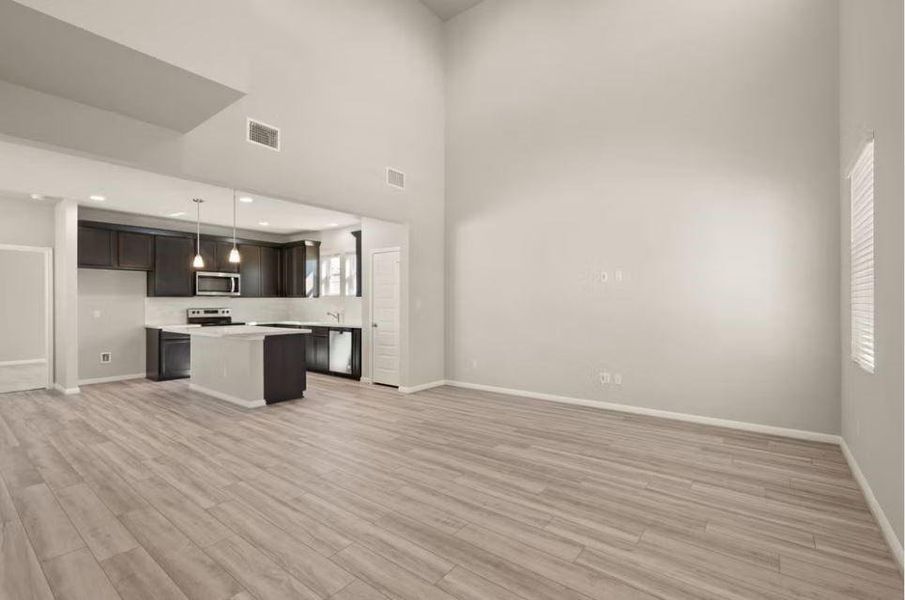 Soaring Ceilings in Family Room