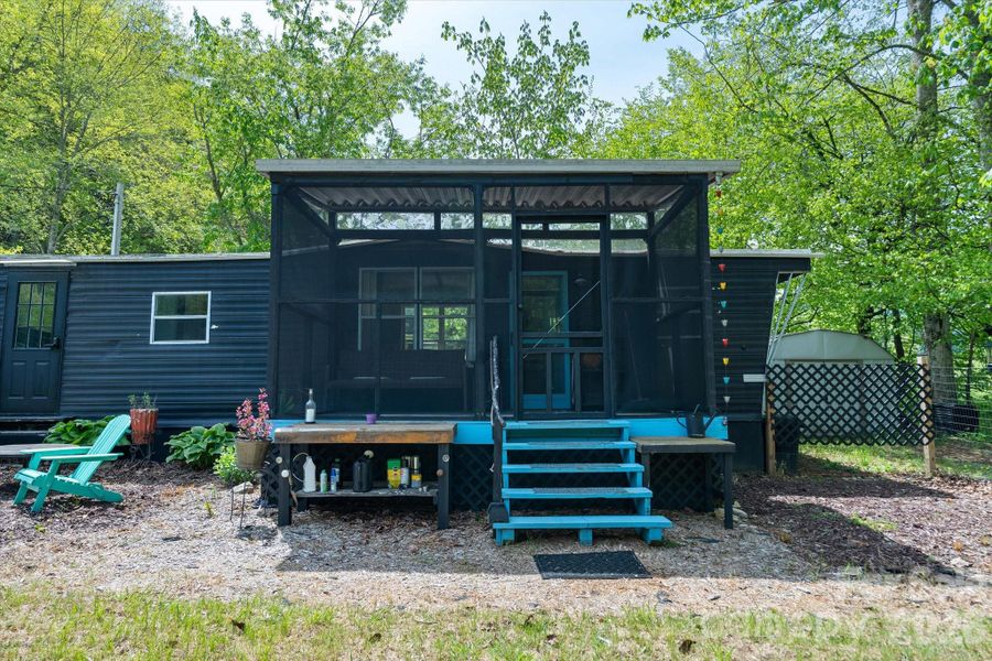 Pet screening used on the covered porch provides durability.