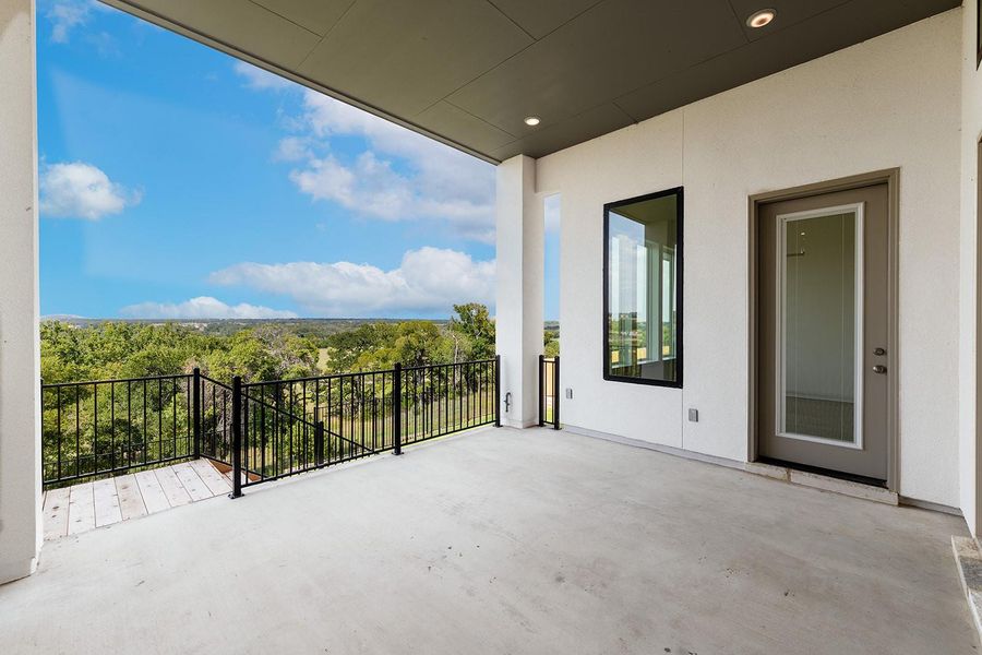 Exterior details and patio area of a home in Lariat - 80', Liberty Hill (Image 3). Exterior details and patio area of a home in Lariat - 80', Liberty Hill (Image 3).