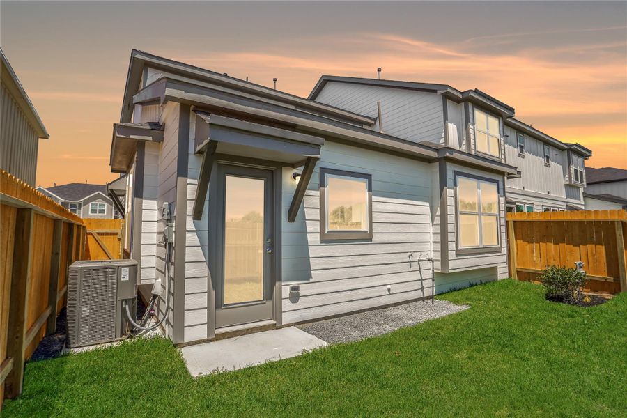 Low maintenance backyard with no back neighbors.