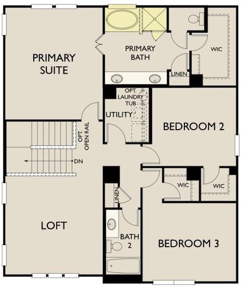 2D floor plan layout of this home in Covered Bridge, Hutto, TX (Image 4).