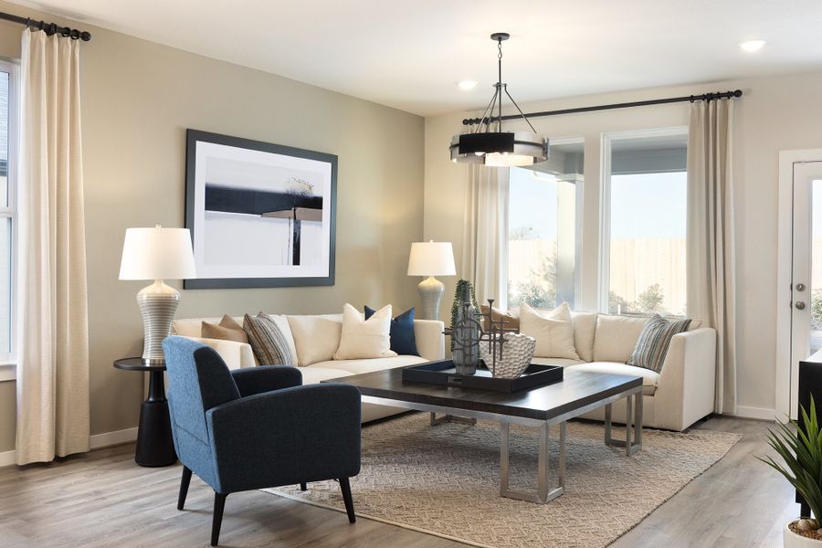 Furnished interior view inside a new home in Willowbrook, New Braunfels (Image 6). Furnished interior view inside a new home in Willowbrook, New Braunfels (Image 6).