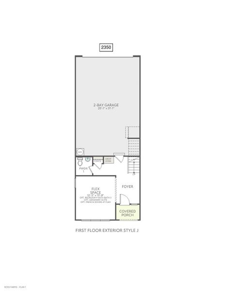 2D floor plan layout of this home in Ross Farms, Charlotte, NC (Image 4).