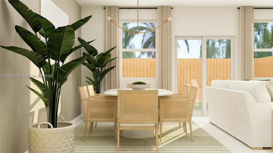 Furnished interior view inside a new home in Le Jardine, Florida City (Image 5).