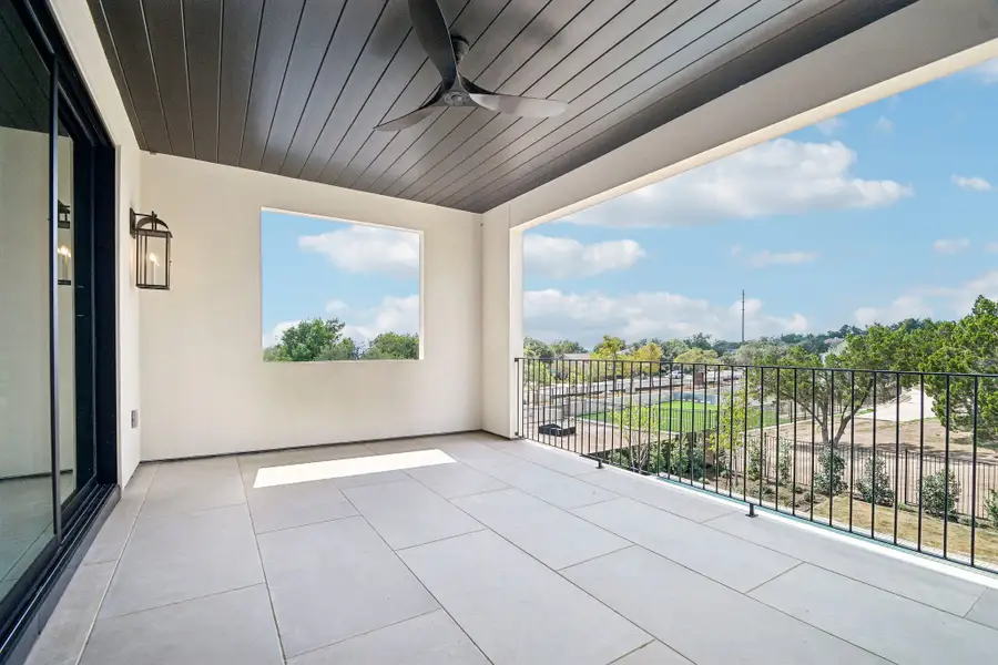 Exterior details and patio area of a home in The Overlook at Westlake, Austin (Image 4).
