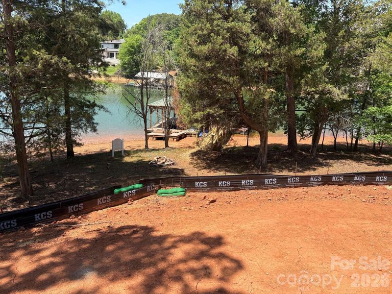 back yard during construction