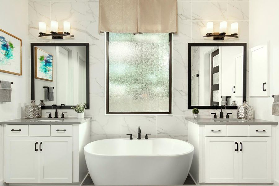 Primary Bath retreat with dual vanities & soaking tub - Representative Photo Primary Bath retreat with dual vanities & soaking tub - Representative Photo