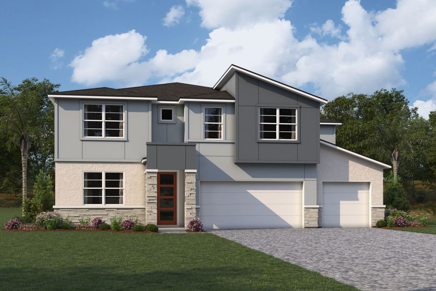 Representative exterior photo of a completed home built from the Riverbend by Mattamy Homes in Pasadena Ridge, Zephyrhills, FL (Image 4).