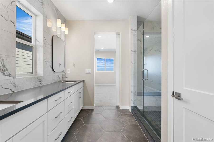 Furnished interior view inside a new home in Portrait at The Canyons, Castle Pines (Image 16).