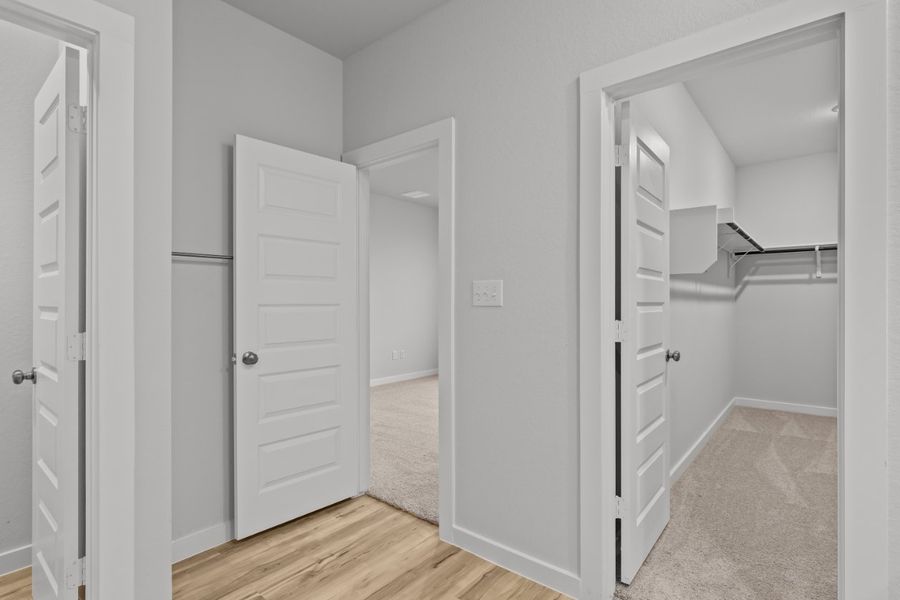 A room with white doors.