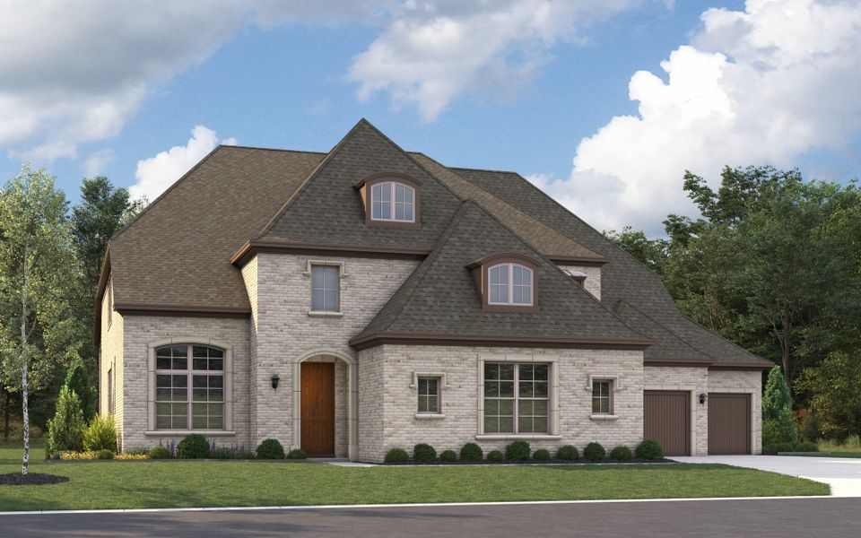 Representative exterior photo of a completed home built from the 6032 by Tradition Homes in Mustang Lakes, McKinney, TX (Image 3).
