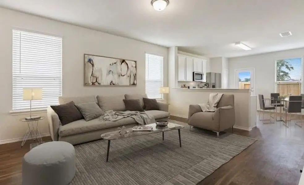 Furnished interior view inside a new home in The Pines At Seven Coves, Conroe (Image 5).