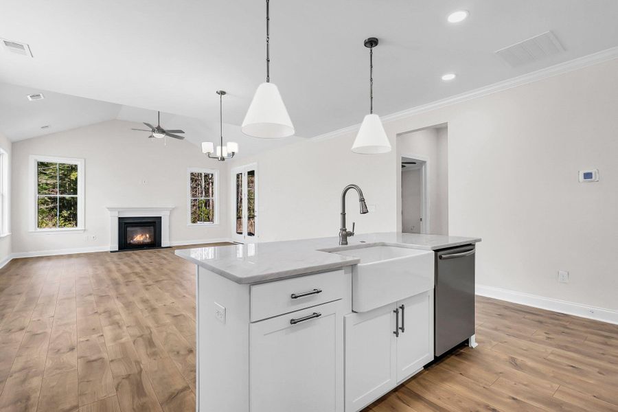 Furnished interior view inside a new home in Tidewater at Lakes of Cane Bay, Summerville (Image 3). Furnished interior view inside a new home in Tidewater at Lakes of Cane Bay, Summerville (Image 3).