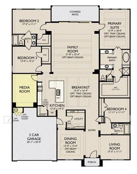 2D floor plan layout of this home in Provence 70s, Austin, TX (Image 3). 2D floor plan layout of this home in Provence 70s, Austin, TX (Image 3).