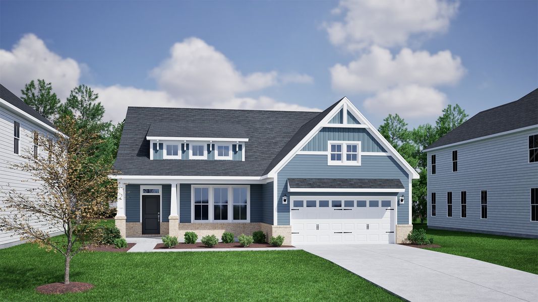 Representative exterior photo of a completed home built from the Cumberland - Vanguard Collection by Mungo Homes in Porter Ridge, Elgin, SC (Image 21).