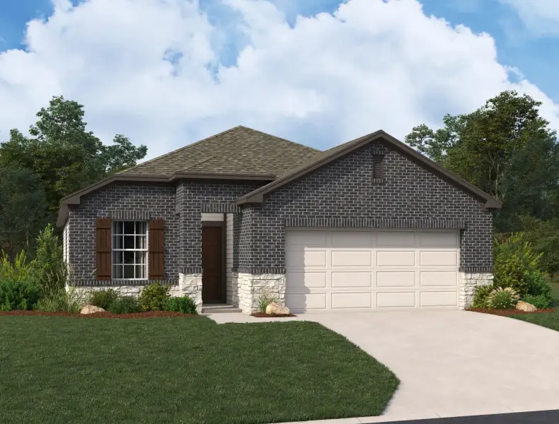 Representative exterior photo of a completed home built from the Brodie by Ashton Woods in Saddlebrook Ranch, Schertz, TX (Image 13).