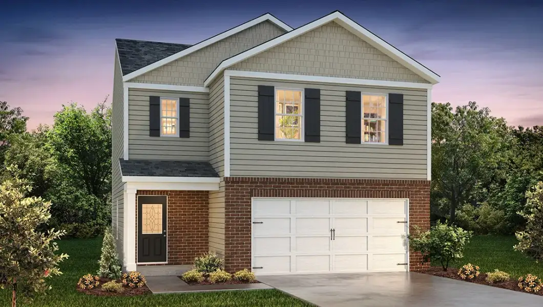 Representative exterior photo of a completed home built from the Taylor by D.R. Horton in Sweetwater Village, Rockwell, NC (Image 2). Representative exterior photo of a completed home built from the Taylor by D.R. Horton in Sweetwater Village, Rockwell, NC (Image 2).