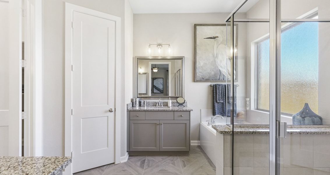 Furnished interior view inside a new home in Wood Leaf Reserve, Tomball (Image 10).